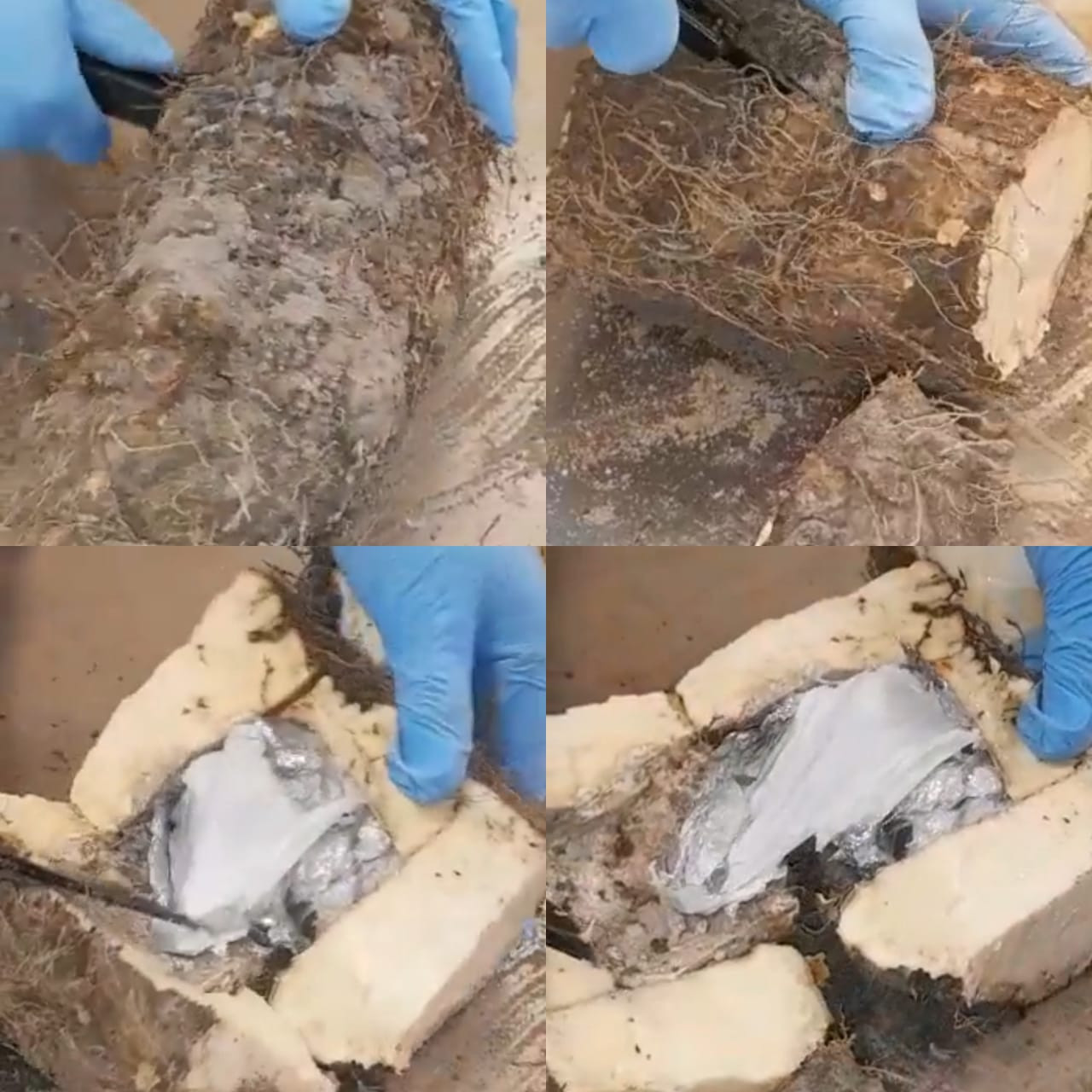 At Lagos Airport, NDLEA finds hard drugs hidden inside yam tubers (video).