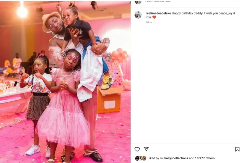 After uploading a picture of Davido and three of his children to commemorate his 30th birthday, Sophia Momodu issues an apology.