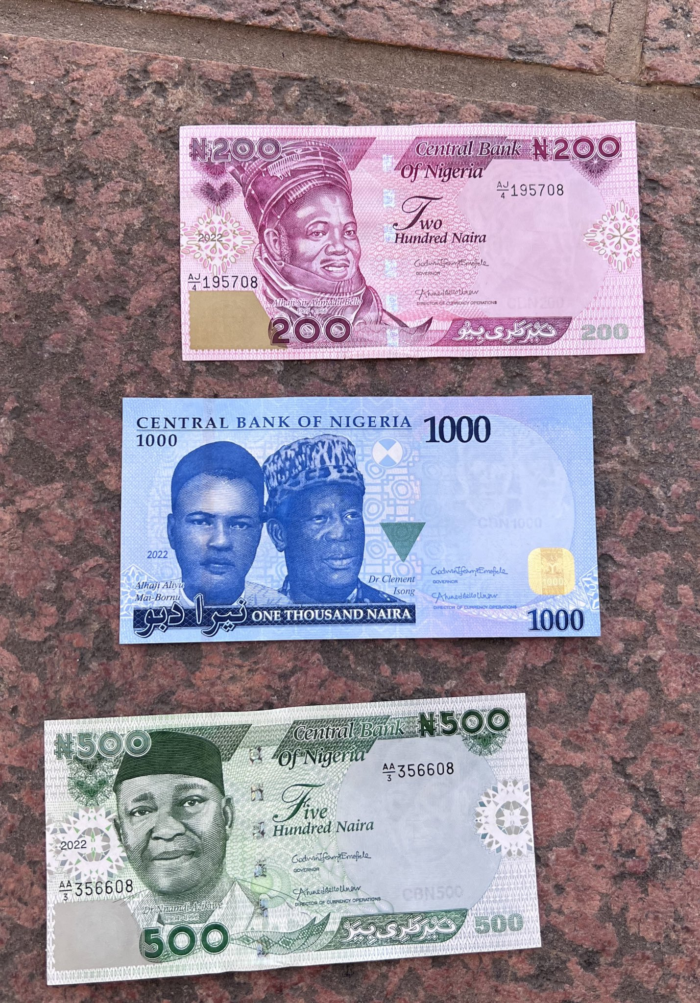 Check out the new Naira notes President Muhammadu Buhari introduced.