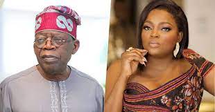 Bola Tinubu, an APC presidential candidate, has informed his supporters that it is disrespectful to bring up the name of the PDP deputy governor candidate for Lagos and super actress Funke Akindele in his presence.