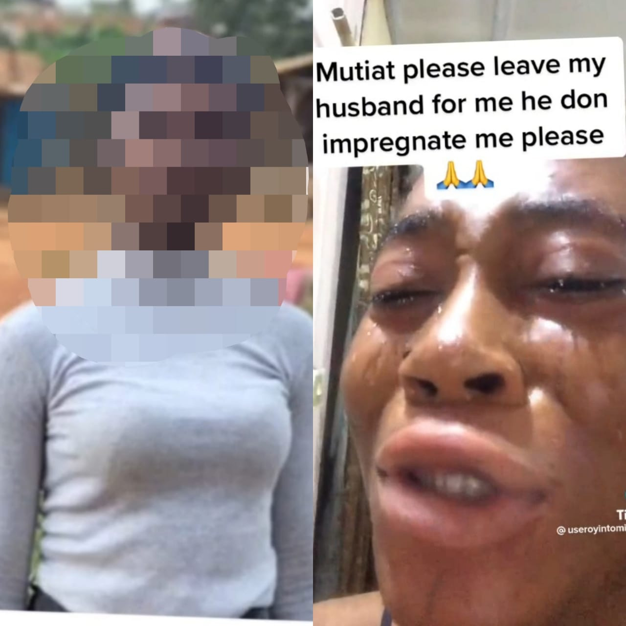 A pregnant woman pleads with her husband side chic to leave him alone (video)